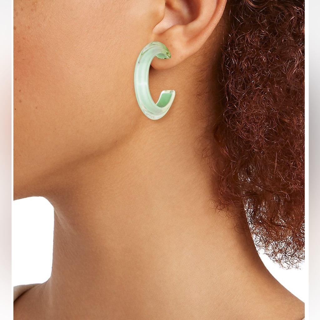 Elegant Mint Green Hoop Earrings